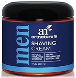 ArtNaturals Men’s Natural Shaving Cream - (8 Fl Oz / 236ml) - Natural, Hydrating and Soothing - Great for Sensitive Skin - Formula is Antimicrobial, Anti-inflammatory, Anti-Fungal and Exfoliating.
