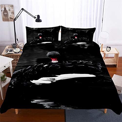Bedding Set 3D Swan Animal Print Black Duvet Cover with Pillowcases Personalized Bedroom Decoration Quilt Cover Single Size Bed Set