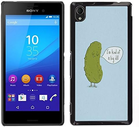 Good Phone Accessory // Hard Case Protective Plastic Cover Case for Sony Xperia M4 Aqua // Cucumber Dill Funny Quote Joke Green Penis