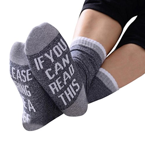 Kintaz Women's Gray Cotton Funny Crew Socks Novelty Funky Cute Game Wine Party Hosiery - Thumbnail 4
