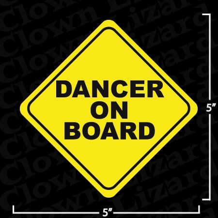 "Dancer On Board" Funny Bumper Sticker Decal