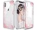 Casetego Compatible iPhone Xs Max Case,Clear Soft Flexible TPU Case Rubber Silicone Skin with Flowers Floral Printed Back Cover for Apple iPhone Xs Max 6.5 inch 2018,Rose Gold Flower