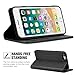 SHIELDON Genuine Leather iPhone 6s Wallet Case with Kickstand Function ID Credit Card Slot Magnetic Closure Compatible with iPhone 6/6S - Black