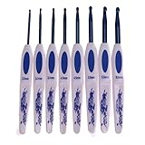 Whitelotous 8pcs Crochet Hooks Assemblies Smooth Knitting Set for Arthritic Hands DIY Crafts Needlework (Porcelain -B)