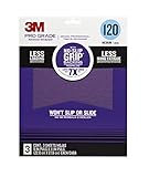 3M Pro Grade No-Slip Grip Sandpaper, 3-Pack, 120-Grit