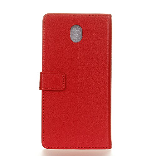Scheam Samsung Galaxy J7 2018 Flip Cover, Case, Phone case Card Slot [Stand Feature] Leather Wallet Case Vintage Book Style Magnetic Protective Cover Holder for Samsung Galaxy J7 2018 - Red - Thumbnail 2