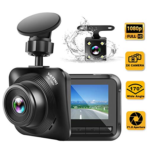 Dash Cam Car Camera Recorder FHD 1080P Front and Rear Cameras,Driving Loop Recording,2.2 Inch LCD Screen 170°Wide Angle, WDR,Night Vision, G-Sensor, Motion Detection, Parking Monitor