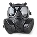 WMX Tactical Paintball Full Face Mask M50 Adjustable Strap with 2 Breathable Fans (Black)