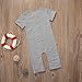 Gaono Infant Boys Black/Grey Button Up Romper Short Sleeve Basic Romper Coveralls(Grey, 6-12Months)