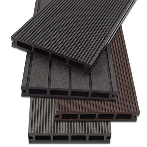 HOME DELUXE - WPC Terrassendielen SAMANA - Hellgrau, 30m² - Inkl. Unterkonstruktion und kompl. Zubehör I Terrassenboden…