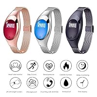 AOLIr Smart Watch, Metal Wristwatch Bracelet High Definition Led with Blood Pressure Heart Rate Monitor Pedometer Fitness Tracker,Black,Gold