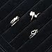 Valdler Velvet 7 Slots Ring Earrings Trays Showcase Display Jewelry Organizer Black