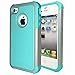 CHTech 4487976 Fashion Shockproof Durable Hybrid Dual Layer Armor Defender Protective Case Cover for Apple iPhone 4S/4 (Light Blue Gray)