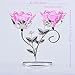 LONGWIN Rose Blossom 2-Tealight Candle Holders Tabel Centerpieces Pink