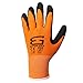 Better Grip Ultra-Thin BGSO1 Knit Latex Dip Nylon Sandy Latex Coated Work Gloves, 4 Pairs/Pack (Large, Hi-Vis Orange)