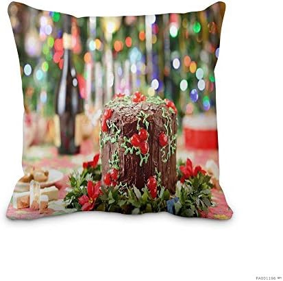 Xmas Pillow Case Holiday Christmas Cake Sweets Throw Pillow Case Merry Christmas Cushion Cover 18x18inch Pillowcase