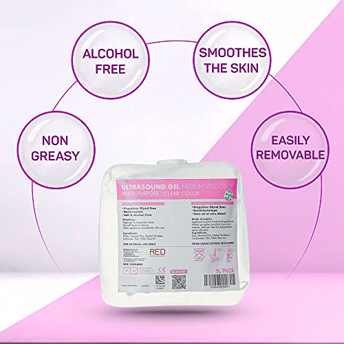 5L Jug Clear Fetal Doppler Ultrasound Gel Medium Viscosity Conductive