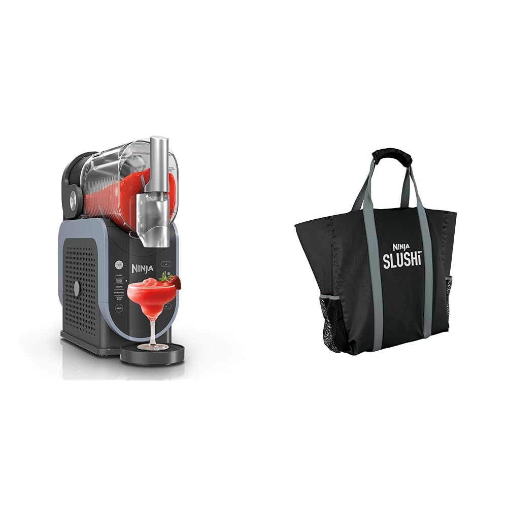 Ninja SLUSHi with RapidChill Technology + Ninja SLUSHi Travel Party Tote, 88 oz. Frozen Drink & Slushie Machine, 5 Preset Programs, Margaritas, Frappés, and More, Premium Accents, Black Image