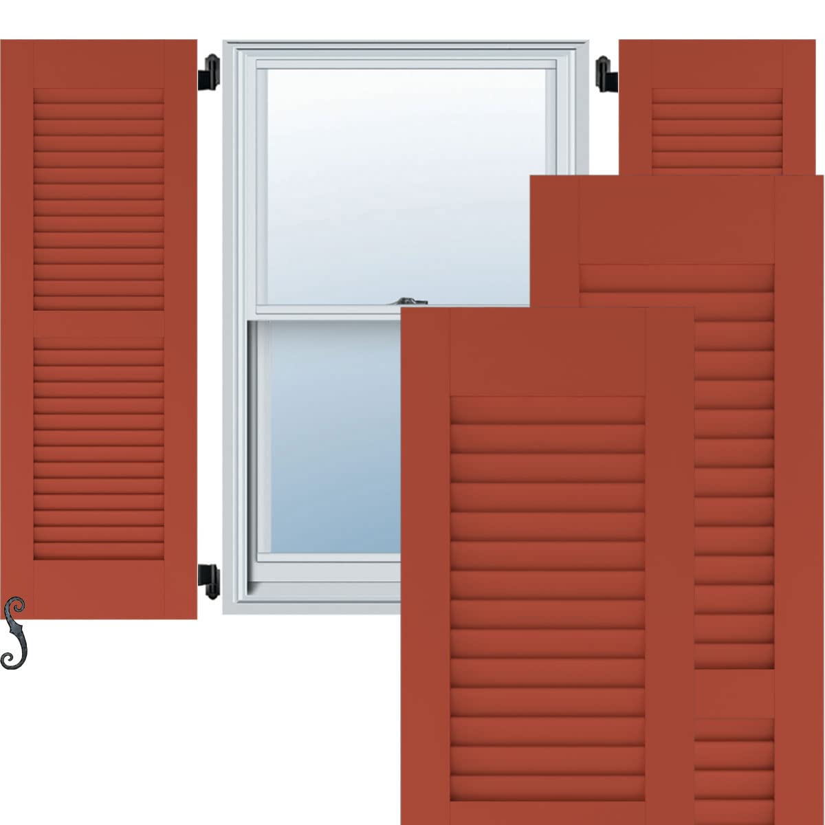 18″W x 46″H Americraft Two Equal Louver Exterior Real Wood Shutters (Per Pair), Colorful Leaves