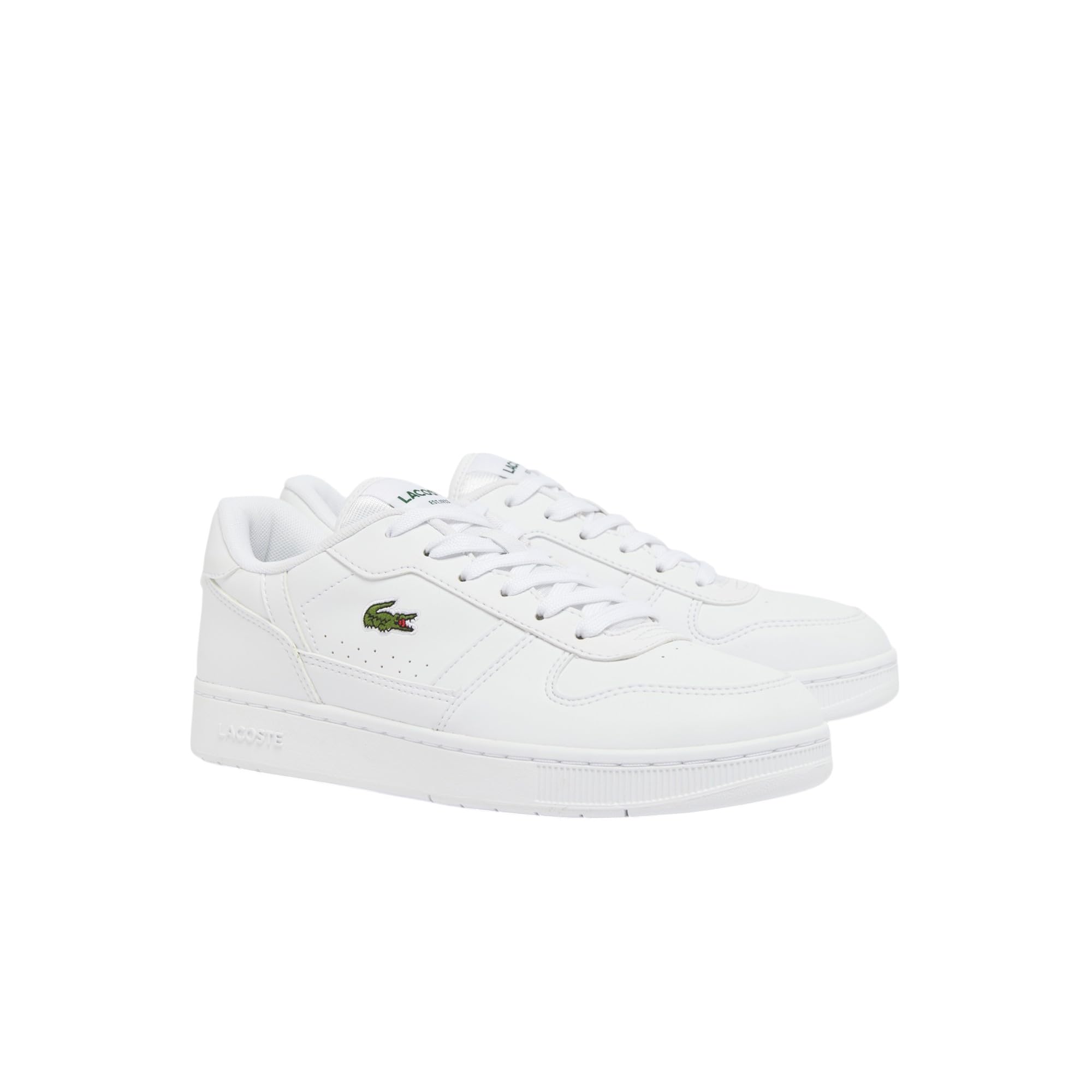 Lacoste Unisex-Child Juniors’ T-Clip Set Sneaker, Juniors’ T-Clip Set Sneaker, White/White, 3.5