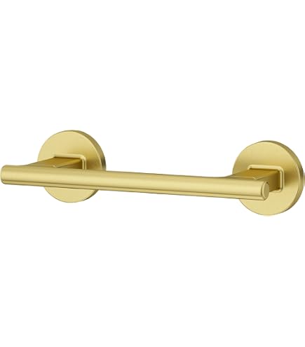 Pfister Bruxie Toilettenpapierhalter – Gebürstetes Gold-Finish, Wandmontage, Schwenkbar, Verdeckte Schrauben