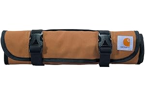 Carhartt 18 Pocket Utility Roll, Durable Water-Resistant Tool Organization Roll Bag, Essential Tool Roll (Carhartt Brown)