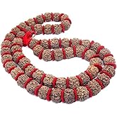 BIG Size 18mm Rudraksha Japa Mala Rosary Prayer Kantha Mala Panchmukhi 5 Mukhi 54+1 Beads Necklace Genuine Himalayan Original Authentic Nepali Rudraksha Mala Hindu Meditation Ornaments Yoga Garland
