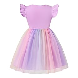 Toddler Girls Sequin Rainbow Print Tutu Dress