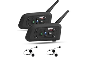 V6 Pro Motorcycle Intercom Bluetooth Helmet Interphone Headset 1200M Full Duplex Motorbike Wireless Headphone 6 Riders Commun