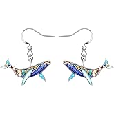 LONYOO Enamel Alloy Cute Whale Earrings Dangle Dainty Sea Animal Ocean Jewelry Mothers Day Gifts for Women Mom