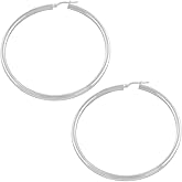 Kooljewelry Sterling Silver 3x50 mm Round Polished Hoop Earrings