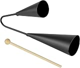 A-Star Two Tone Double Metal Samba Agogo Bells with Wooden Beater view 1