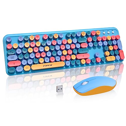 Colorful Wireless Keyboard Mouse Combo