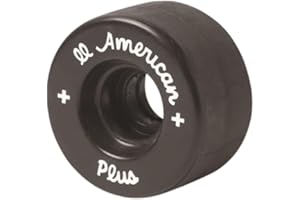 Sure-Grip All American Plus Indoor Black Wheels - Made of Vanathane Technology with 55mm Diameter Wheels - Tough and Lightweight - Hard Rink Wheel - Suitable for Beginners - Set of 8 Wheels