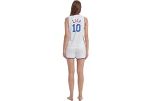 Women‘s Lola Halloween Costumes Space Movies Jersey Tank Top and Shorts 2pc Outfits, White Lola 10, Small