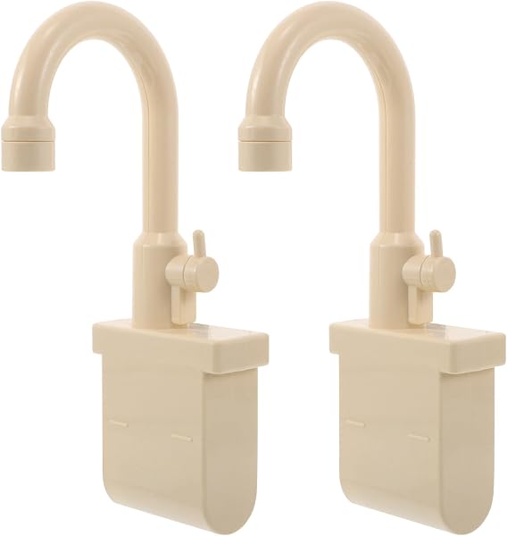 VOSAREA 2pcs Pretend Sink Toy with Electric Faucet Kids Play Kitchen Appliances for Toddlers Automatic Circulating Water System Realistic Role Play Accessories for Home and Preschool - 1