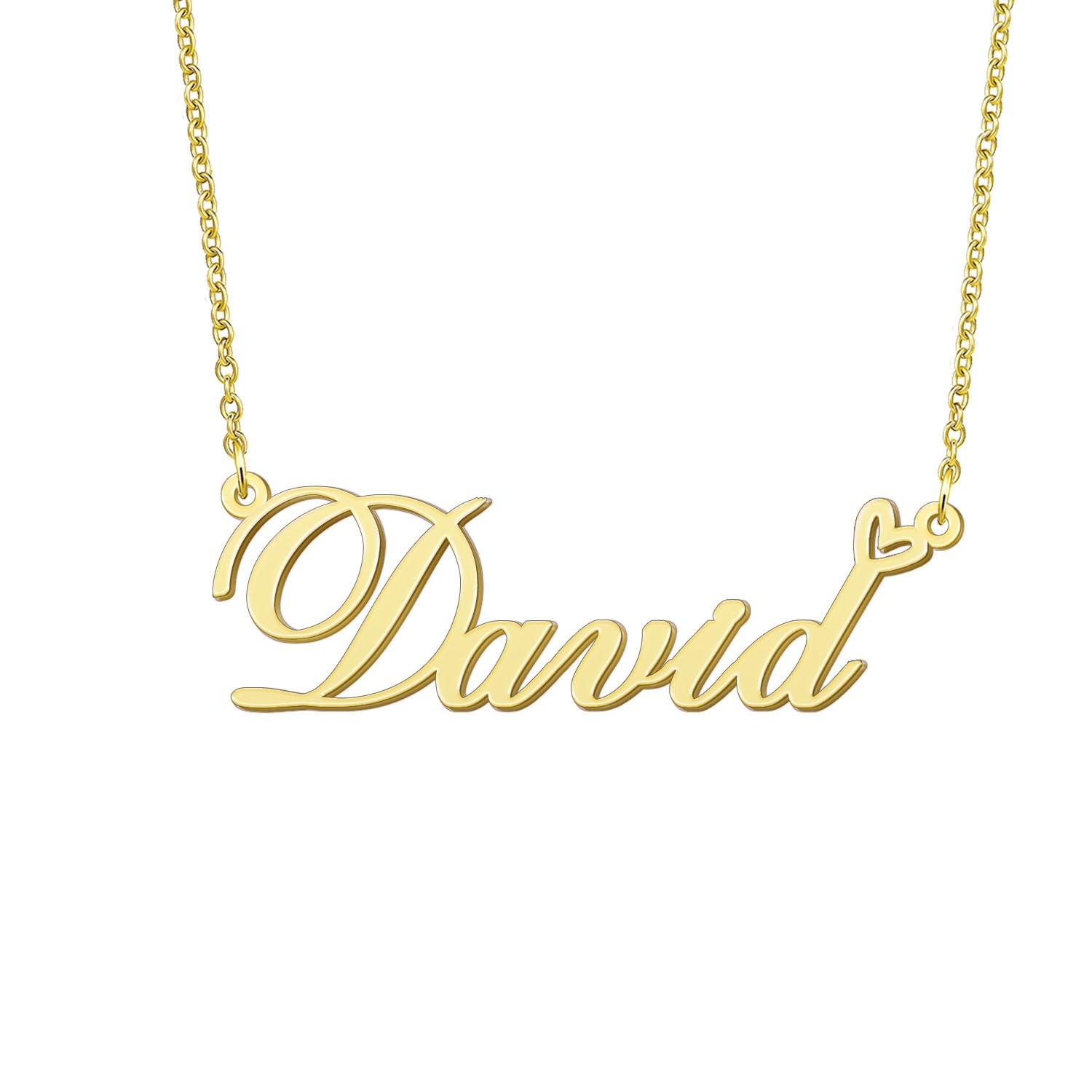 BYBWBL David Name Pendant Necklace 18k Gold Plated
