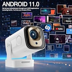 Mini Projector 4K with WiFi Bluetooth 5.4 - Smart