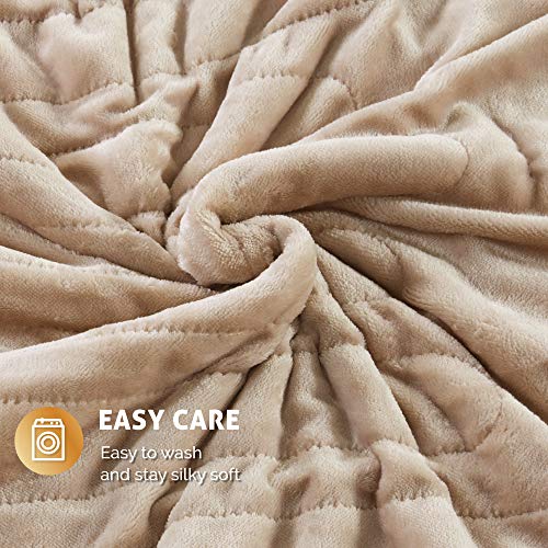 Hyde Lane Sherpa Heated Blanket Beige Luxury 60x70 Oversized Plush