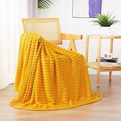Linecooo Yellow Fleece Throw Blanket