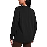 HeyNuts Pima Cotton Workout Long Sleeve Shirts for Women Crew Neck Athletic Basic Shirts Casual Tops