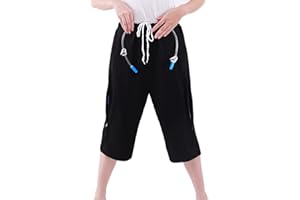 LMARAY Catheter Leg Bag Cropped Pants, Men Women Nephrostomy Bag Holder Pants to wear with catheters