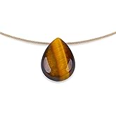 Sól N Touch Intentions N’ Touch Series - Gemstone Necklaces for Women - Pear Cut Cabochon Cute Necklaces Gifts for Women & Teens - 17"-19" long Nylon-coated Monofilament 0.03" thick Cord
