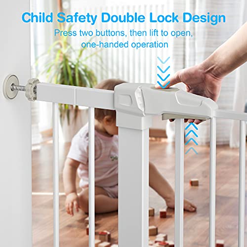 OTTOLIVES Metal Baby Gate Pet Gate 2740 Inch Extra Wide Pressure