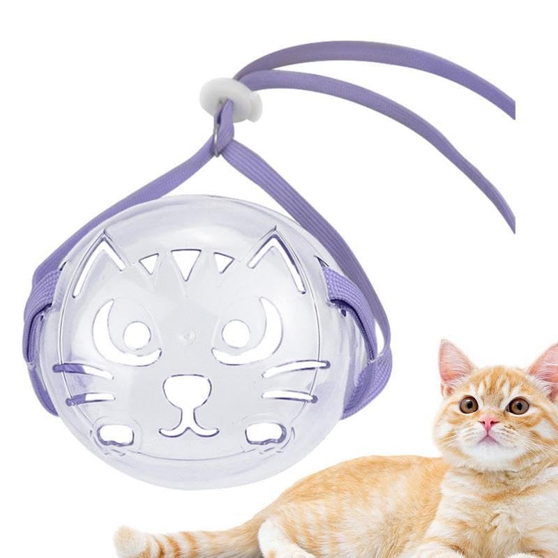Photo 1 of Transparent Cat Grooming Muzzle Breathable Cat Hood Adjustable Pet Head Cover Prevent Biting Chewing Barking