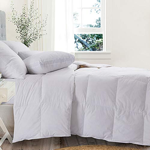 100 Cotton Quilted Down Comforter with White Goose Duck Down Feather
