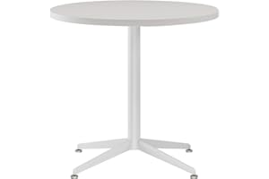 SENGLIDA White Dining Table Round Small Office Table Conference Table Coffee Meeting Table for Office Boardroom Kitchen Living Room Waterproof Desktop Easy Assembly 31.5 inch