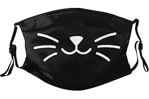 ENBBHZU Cute Cat Face Mask with 2 Filters Breathable Adjustable Cloth Mouth Masks Balaclavas for Adults Men & Women