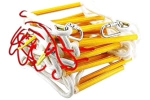 ISOP Fire Evacuation Rope Ladder 3-4 Story Homes 10m (32 ft) Safety Ladder with Spring Hooks & Safety Cord