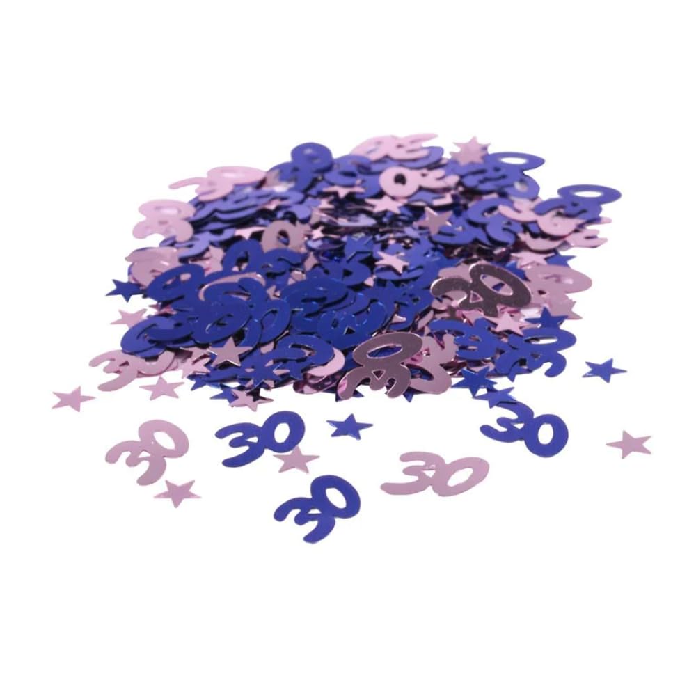 30th Age 30 Blue Confetti with Stars
